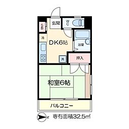 エクセレント泉 1Kの間取図画像