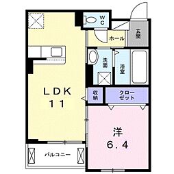 シャルールメゾン2 1LDKの間取図画像