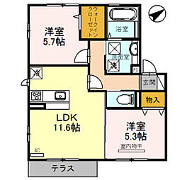 セジュールK 3LDKの間取図画像