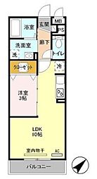 ソレイユC 1LDKの間取図画像