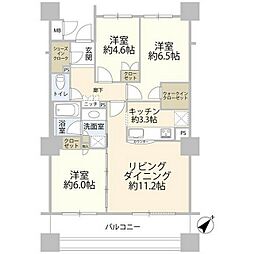 ルネライラタワー船橋 3LDKの間取図画像