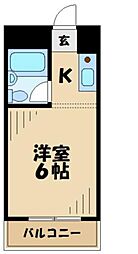 リエス多摩センター 3階1Kの間取り