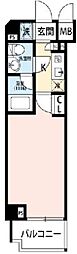 プレール・ドゥーク溝の口 1Kの間取図画像