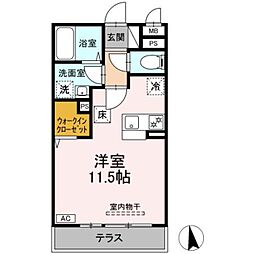 サンプレジール ワンルームの間取図画像