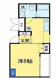 キャステリーノ三宿 1Kの間取図画像