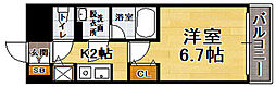 ピュアドームエルクオーレ箱崎 1Kの間取図画像