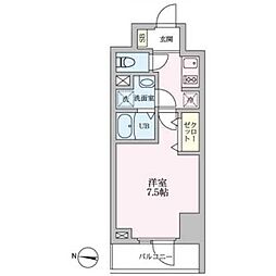 アーバンパーク扇大橋 8階1Kの間取り