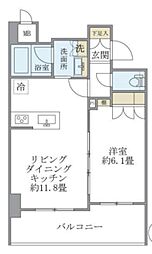 レクシード両国駅前 1LDKの間取図画像