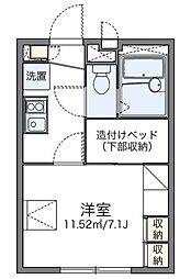レオパレスMIYUKI 3階1Kの間取り