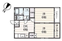 コーポリッチ 2DKの間取図画像