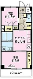 サンテラス藤 2Kの間取図画像