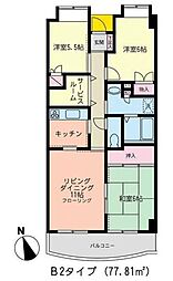 レジデンス穴川 3SLDKの間取図画像