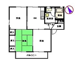 シャーメゾン・コスモス　Ｂ棟 B0201 ｜ 福岡県朝倉郡筑前町松延697-1（賃貸アパート3DK・2階・53.43㎡） その2