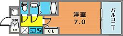 ソルテラスKOBE湊町 8階1Kの間取り