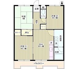 エスポアール花澤台 3DKの間取図画像