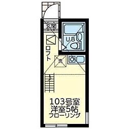 ユナイト黄金町ファンタナモーレ ワンルームの間取図画像