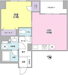 ラベール三越前 1LDKの間取図画像