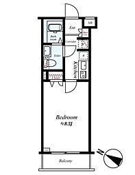 MAKESDESIGN西馬込 1Kの間取図画像