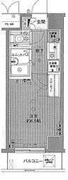メインステージ目黒南 1Kの間取図画像