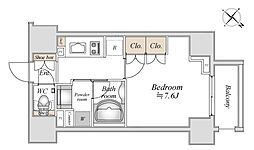 ラドゥセール巣鴨 1Kの間取図画像