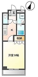 ウォーター・ミル伍番館 1Kの間取図画像