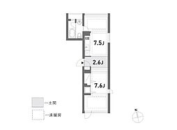 apartmentnonet ワンルームの間取図画像