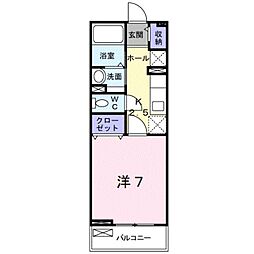 パレ・ボヌール福島 1Kの間取図画像
