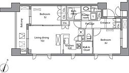 レジディア水道橋 12階2LDKの間取り