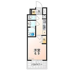 プレサンス京都東寺 1Kの間取図画像