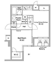 コンフォリア目黒長者丸 1LDKの間取図画像