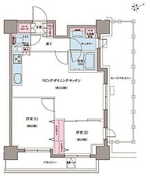 クレヴィアリグゼ世田谷松陰神社前 2LDKの間取図画像