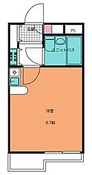 グリーンパーク竹ノ塚 5階ワンルームの間取り
