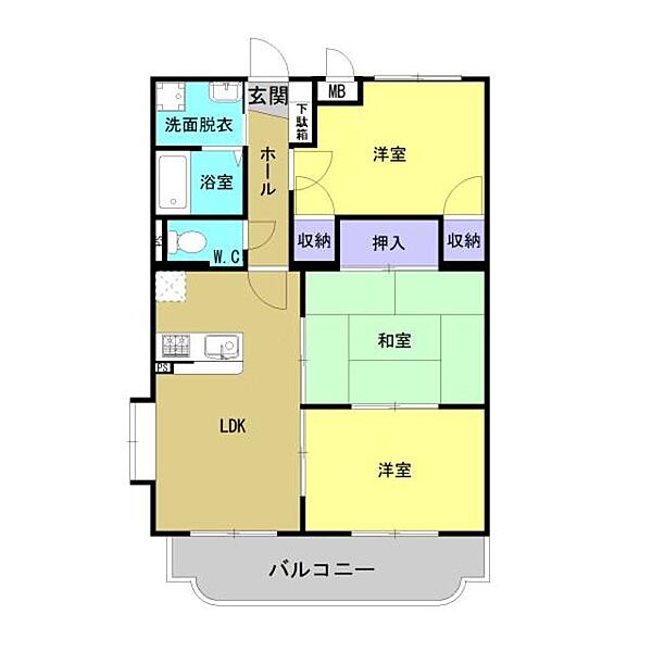 ｏａｓｉｓ駅南 105｜京都府福知山市駅南町２丁目(賃貸マンション3LDK・1階・63.17㎡)の写真 その2