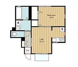 グルック 1LDKの間取図画像