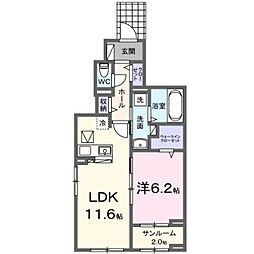ベル・ファミーユ 1LDKの間取図画像