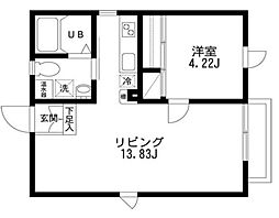 桜ヒルズ三田 1LDKの間取図画像