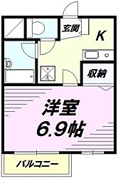 YSマンション 1Kの間取図画像