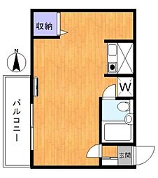 グリーングラスビル ワンルームの間取図画像