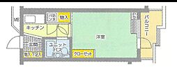 エムズ南林間 ワンルームの間取図画像