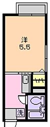 第1ハイツひまわり 1Kの間取図画像