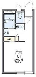 レオパレスGREENSIDE 1Kの間取図画像