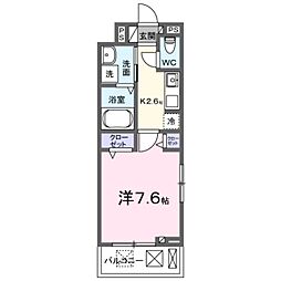 サピーII 1Kの間取図画像