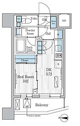 パークアクシス東陽町レジデンス 1DKの間取図画像