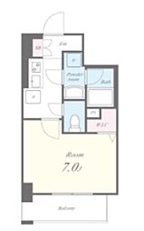エーデルハイム 1Kの間取図画像