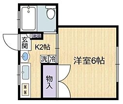 サンホワイト 1Kの間取図画像