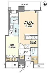 ザ・パークハウス晴海タワーズクロノレジデンス 1LDKの間取図画像
