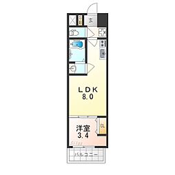 Mv ms大阪新加美 アンビションDXホールディングス 1LDKの間取図画像