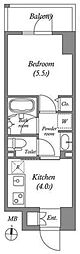 COSMOSGRACIARYogokuResidence 1Kの間取図画像