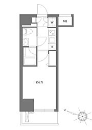 PREMIUMCUBE東十条Aria 1Kの間取図画像