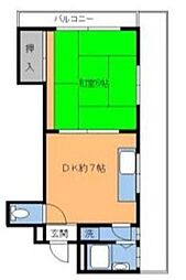 コーポハラブン 1DKの間取図画像